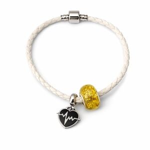 Chic White and Gold Heartbeat Bracelet